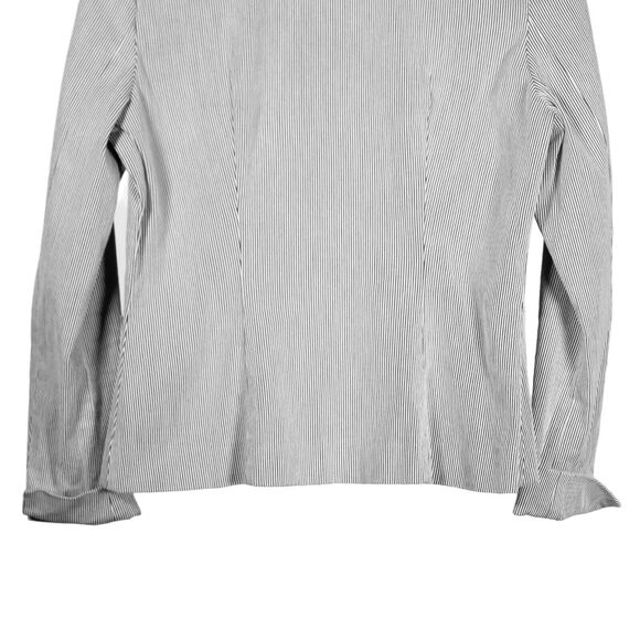 Ralph Lauren Womens Blazer Gray White Striped Stretch Career Work Suit Jacket PP - Picture 8 of 9